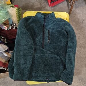 PINK Victoria's Secret Deep Green Fleece Pullover
